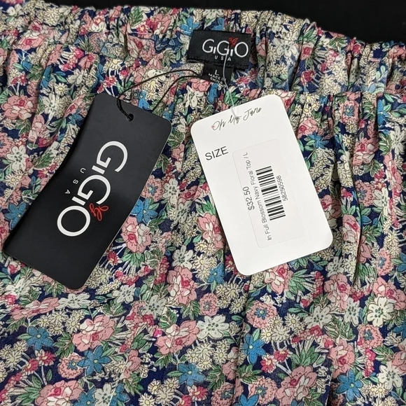 Drop shoulders elastic, cutout sleeve design, tie front floral blouse, L, sexy - Picture 6 of 6